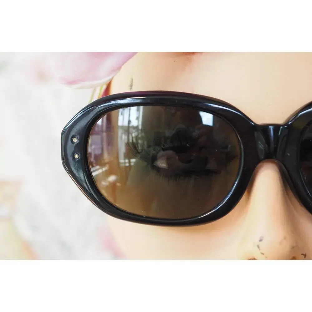 Vintage 1960s Mod Sunglasses France Thick Ebony Tone Frames MCM Retro NOS